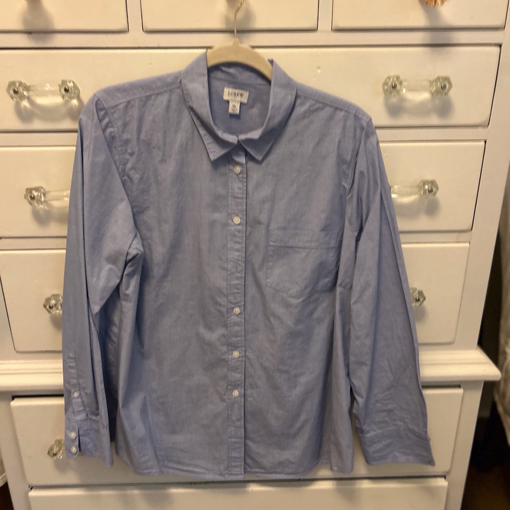 J. Crew Sky Blue Button down shirt size Xl All Cotton.